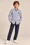 Boy's Striped Double Button Detailed Shirt