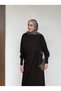 Belted Long Dress with Woven Detail - 5