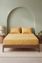 Yellow cotton double elastic sheet 160x200 - 4