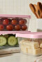 Set of 5 Rectangular Storage Containers 600 ml Refrigerator Organizer Freezer Compatible - 3