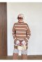 Lace Detailed Striped Knitwear Set - 5