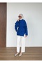 Buttoned Collar Pocketed Single Sweater - 3
