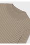 Girl's Turtleneck Knitted Sweater Beige 7056 - 3