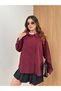 Women's Stand Collar Buttoned Oversize Shirt - 3