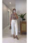 Mula Off-White Barrel Fabric Trousers - 5