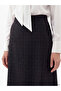 Rmz Gi̇yi̇m Farkiyla Zippered Waist Checked Embroidered A-Line Skirt - 3