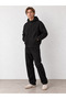Men's Thick Hooded Gabardine Coat Jacket Black 4342Dngr - 6