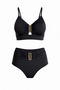 High-waisted u-accessory bikini set - 2