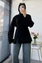 Premium Chinese Buttoned Mandarin Polyviscon Blouse - Black - 2