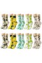 Wak unisex batik patterned socks 10-pair set cotton colorful long calf seamless breathable everyday sports socks