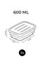 Set of 5 Rectangular Storage Containers 600 ml Refrigerator Organizer Freezer Compatible - 5