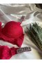 Red Lace Stone Underwire Padded Bra Set - 4