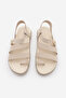 Women's Genuine Leather Flip Flops Casual Sandals Rotela Beige Suede S - 6