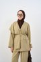 Women's Double Pocket Lined Waist Tie Set Green - 3