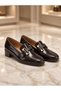Women's Genuine Leather Buckle Loafers - Anatomical Low Heel Moccasins