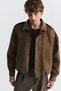 Hidden Zipper Faux Suede Coat - 3