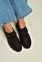 U555040401 Black Genuine Leather Nubuck Women's Shoes - 3