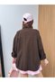 Women's Stand Collar Buttoned Oversize Shirt - 4