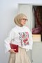 Women's Cherry Pattern Long Sleeve Body Ecru - 4