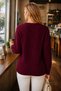 Kadi Long Sleeve Thessaloniki Sleeve Round Neck Hair Braided Twill Stylish Soft Textured Daily Burgundy Knitwear Sweater - 3