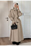 Mink Belted Premium Oversize Long Trench - 8646 - 2
