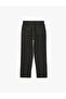 Regular Fit Pocketed Elastic Waist Buttoned Viscose Fabric Trousers - 2