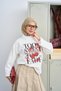 Women's Cherry Pattern Long Sleeve Body Ecru