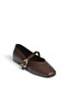 Y726632609 Brown Heart Buckle Detailed Women's Ballerinas - 5