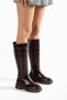 Women's Brown Crocodile Skin Zipper Detailed Casual Boots - 4