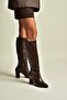 V965012509 Brown Thick Heeled Women's Boots