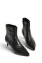 Z676588909 Black Knitted Detailed Kitten Heeled Ankle-Length Women's Boots - 7