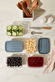 Set of 5 Rectangular Storage Containers 600 ml Refrigerator Organizer Freezer Compatible - 4