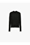 Half Zipper Detailed High Neck Long Sleeve Ribbed Knit Sweater - 2