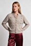 Buttoned Soft Knitwear Cardigan 4423 Lki̇0069 Stone - 4