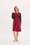 100% Cotton Fabric Long Sleeve Button Detailed Nightgown 27103-27104