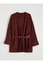 Shawl Collar Women's Knitwear Cardigan with Belt and Buckle