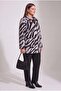 Leopard Patterned Unlined Large Size Cashmere Coat Gray - 3