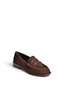 Z820221002 Brown Suede Women's Loafer Shoes - 2