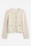 Gold Buttoned Knitwear Cardigan T2603 - Bej - 4