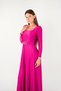 Imported crepe satin fabric square neck kilosh dress - damson - 3