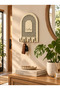 Wicker Patterned Wooden Wall Key Holder - Belt Model with 4 Hangers (18.5X24 cm) - 2