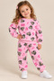 Girl's Patterned Fleece Fabric 2-Piece Pajama Set - 2