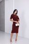 Scarf Short-Sleeved Knitwear Dress - 7