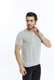 Gray Men's 100% Cotton Crew Neck Short Sleeve Crochet Knit T-Shirt Trist-7109 - 4