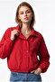 2225 Women's Stand Collar Zippered Crinkle Seasonal Jacket Red - 4