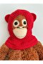 Baby Kids Hand Knitted Knitted Neck Collar Beanie Balaklava Red with Teddy Bear Ears 0-2 Years Old