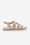 Women's Genuine Leather Flip Flops Casual Sandals Rotela Beige Suede S - 4