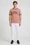 Men Sportswear Fit Short Sleeve Outdoor T-Shirt, Peach - 2