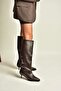 Z726103409 Brown Short Thin Heeled Classic Women's Boots - 2