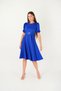 Crepe fabric dress with belt detail - sax blue - 2